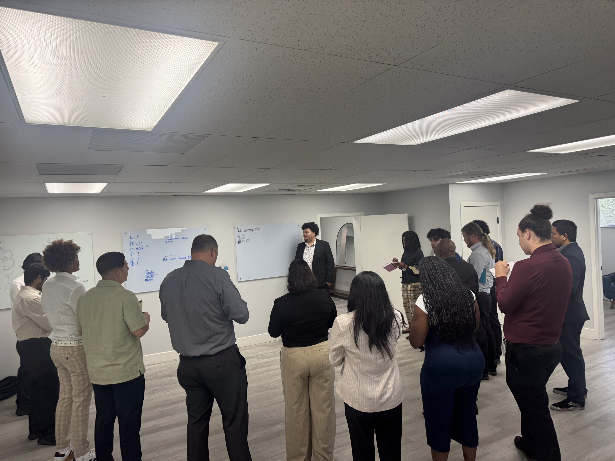 sales team having a strategy meeting